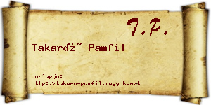 Takaró Pamfil névjegykártya